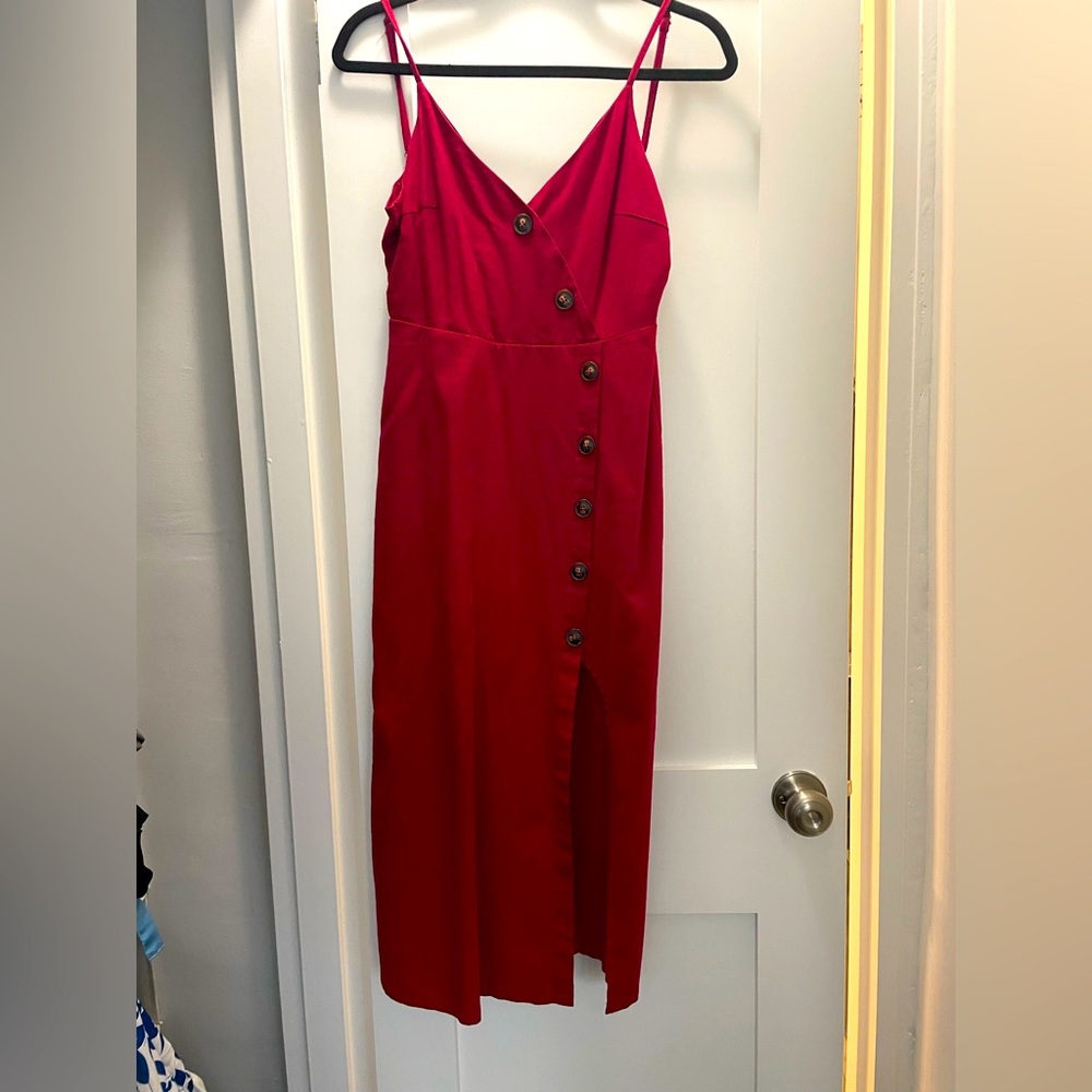 Midi Berry Red Dress